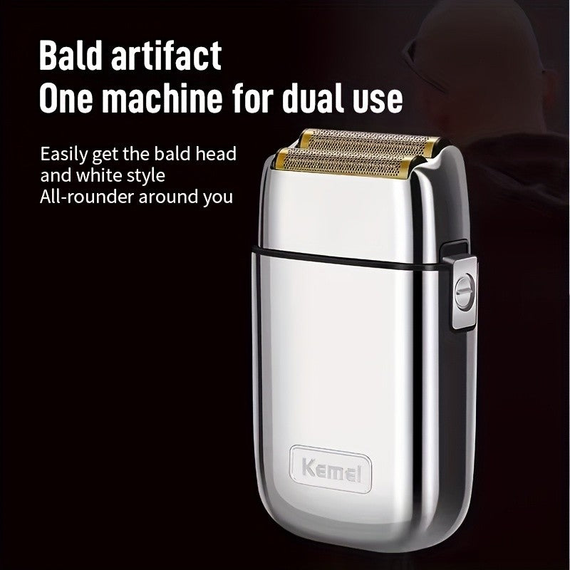 Kome KM-TX1 Men's Electric Shaver Double Blade USB Charging High-End Metal Gift Box Shaving Razor for Smooth Facial Hair Removal