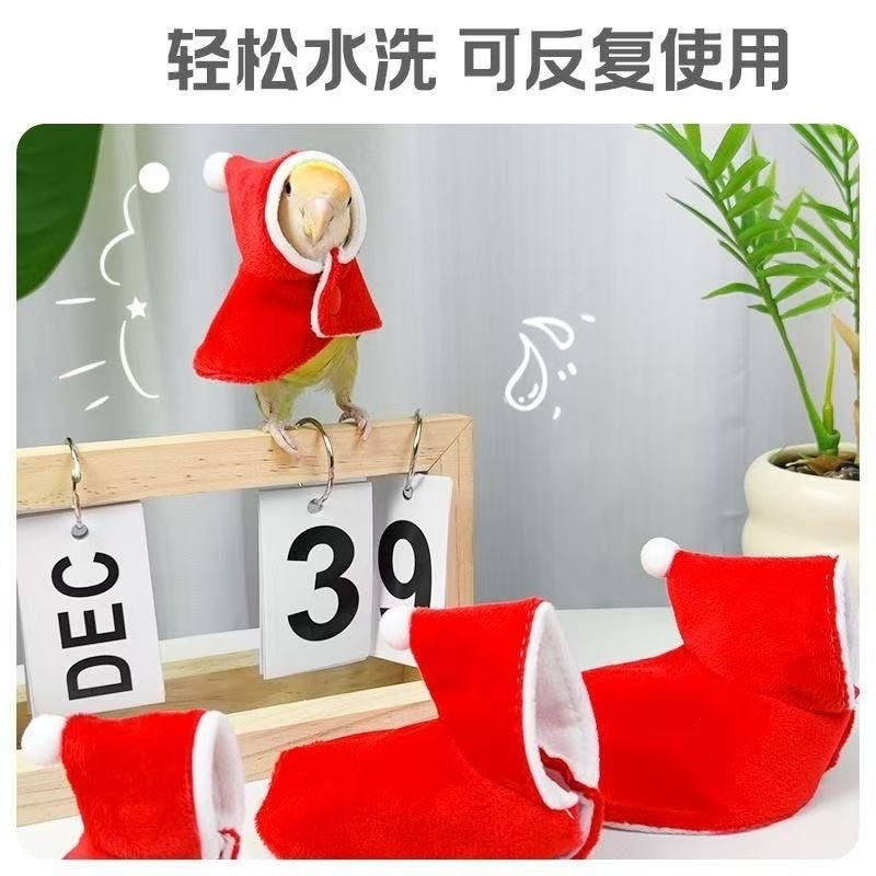 ???Winter Warm Outfit Christmas Theme Clothes Costume For Birdes Pet Bird Supplies Pet Bird Outdoor Clothing Bird Accessories ??