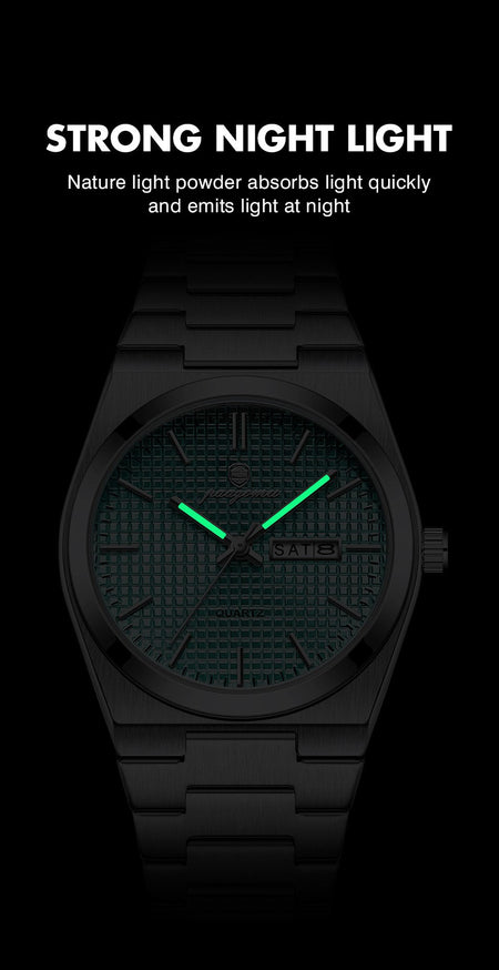 PAAZOMU Original Luxury Men Clock Fashion Luminous Waterproof Chronograph Date Watch For Man Leather Quartz Men's Watches Reloj