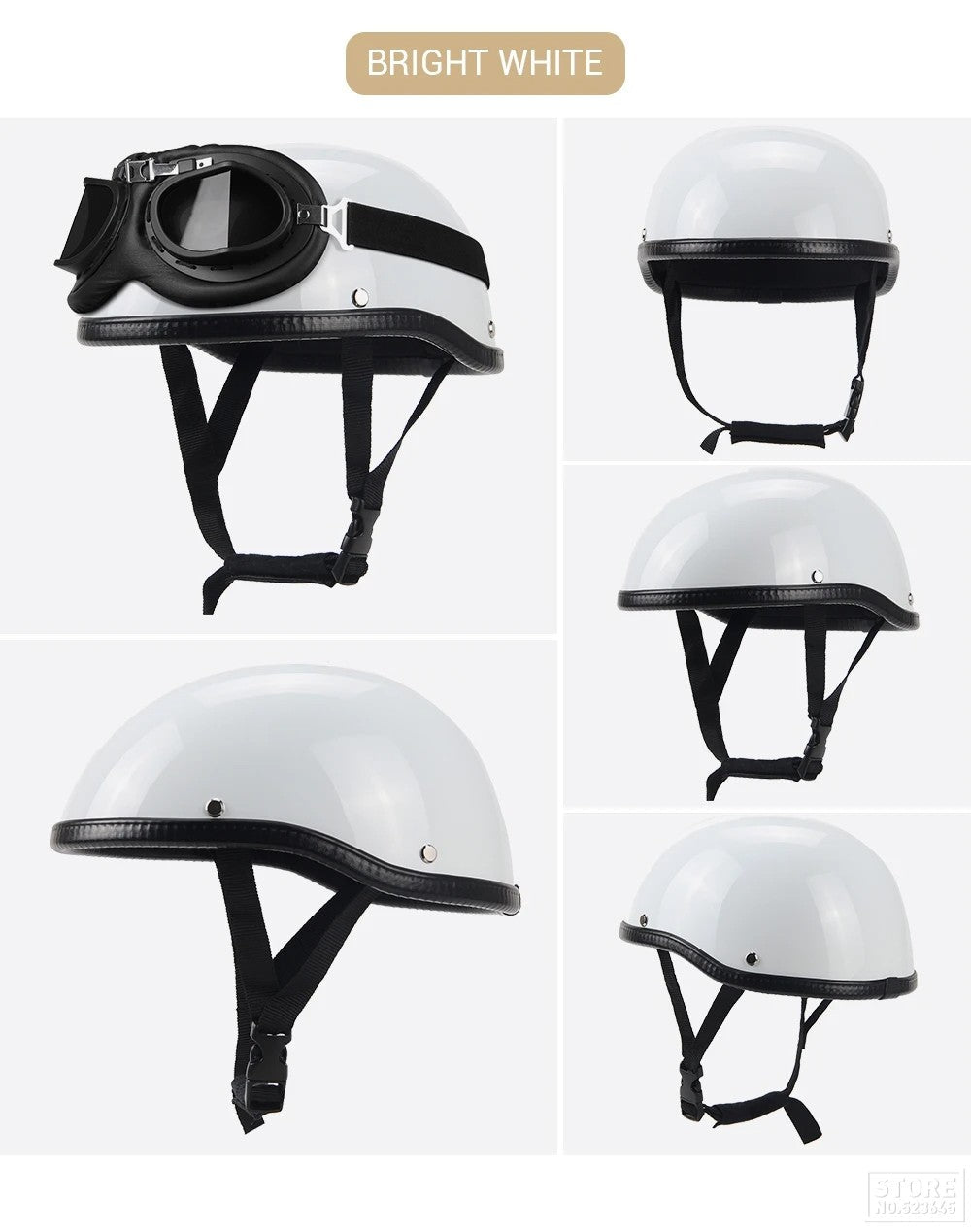 Motorcycle Helmet Fashion Capacete De Moto Retro Casco Moto German Vintage Moto Helmet DOT Certification Half Helmet Men Women