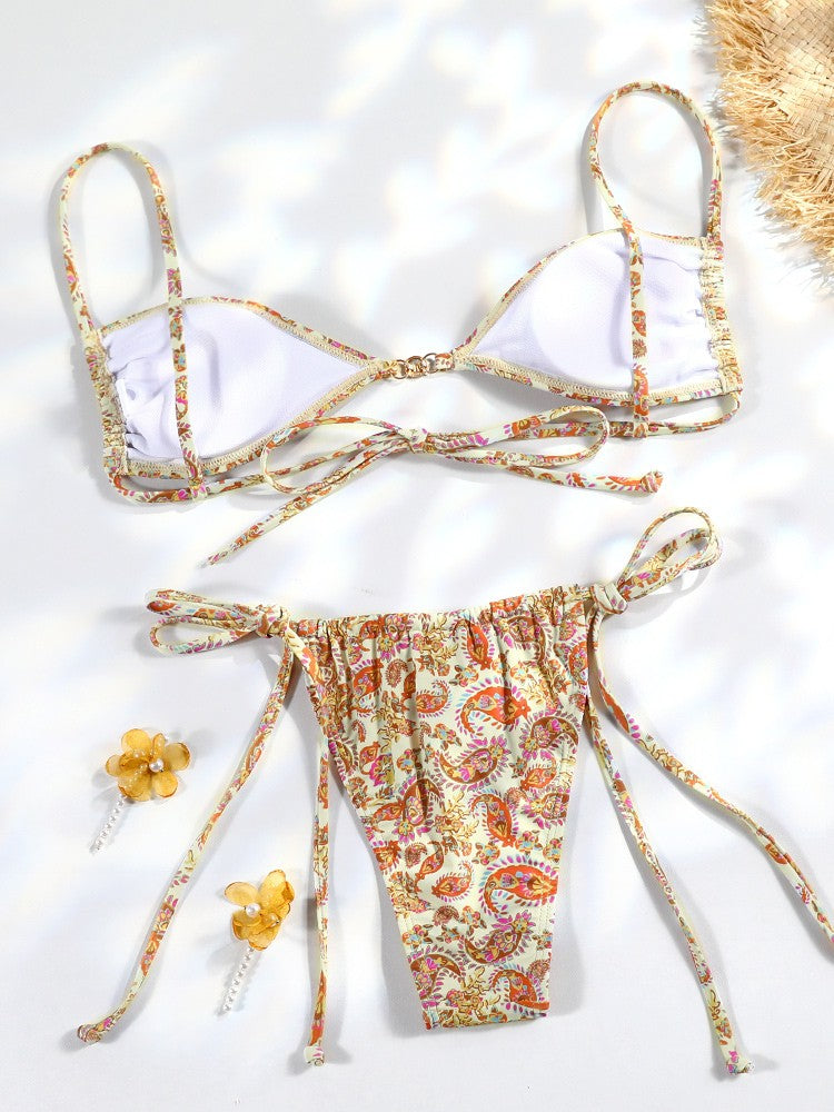 Brown Color Bikinis Bow Swimwear Women'S Summer Swimsuit 2025 Sexy Bikini Set Low Waist Beachwear Push Up Bathing Suits