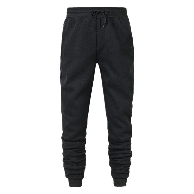 Winter Lambswool Warm Casual Pants Men's Fitness Jogging Sweatpants Male Solid Drawstring Bottoms Fleece Straight Trousers M-5Xl