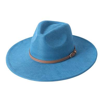Vegan suede hat belt accessories heart-shaped wide-brimmed fedora hat for men and women felt jazz hat classic chapeau femme