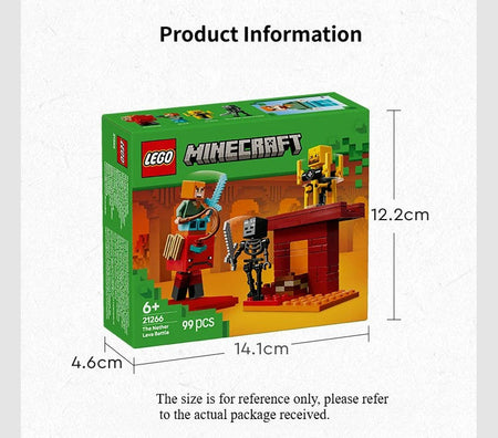 LEGO® Minecraft® Nether Lava Battle Set Big Build-and-play Fun for Boys Girls Aged 6+ Birthday Christmas Gift 21266 99 Pieces