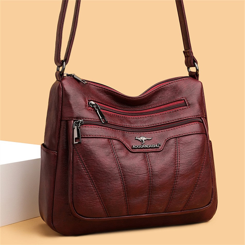 Soft Leather Women Bag Branded Designer Ladies Handbag Purses 2023 Luxury Female Shoulder Bag Large Capacity Crossbody Bags Sac