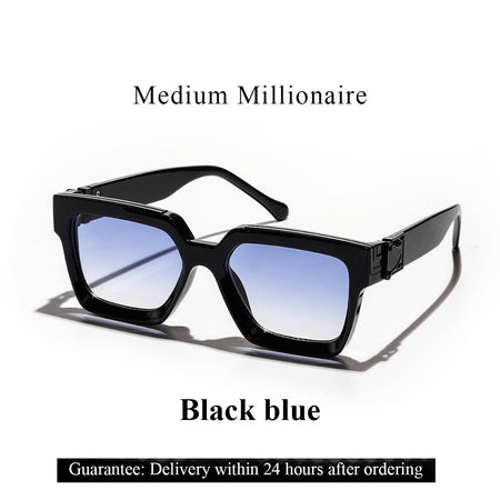 Ruiao Retro Black Millionaire Shades Luxury Sunglasses 2025 For Men Designer Famous Brand Square Sun Glasses Man Women Sunglass