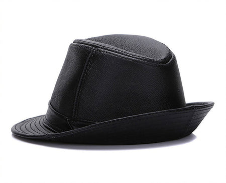 New Style Autumn Winter Warm Cowboy  100% Real Cowhide Leather Hats Men Real Genuine Cowhide Leather Top Hats Men Fashion Caps