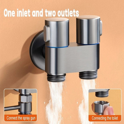 Toilet Cleaning Bidet Spray Set High-Pressure Handheld Double Outlet Sprayer Bathroom Shower Head Toilet Flush Spray Anal Douche
