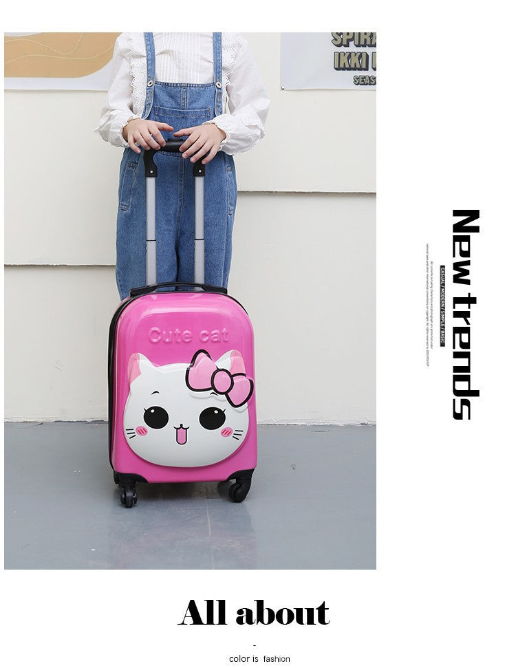 18 Inch ABS Spinner Cartoon Children's Trolley Case Wheel Suitcase Cute Animal 3D Three-dimensional Student Travel Luggage