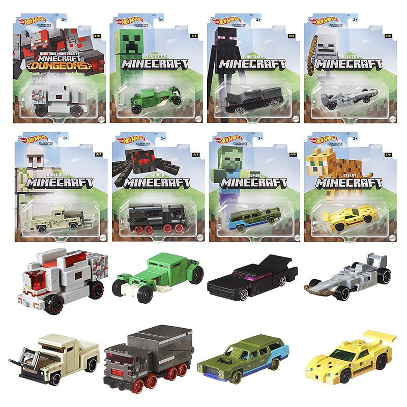 Genuine Hot Wheels Minecraft Series Model Toy Car Desktop Ornament Collectibles Holiday Gifts In Stock