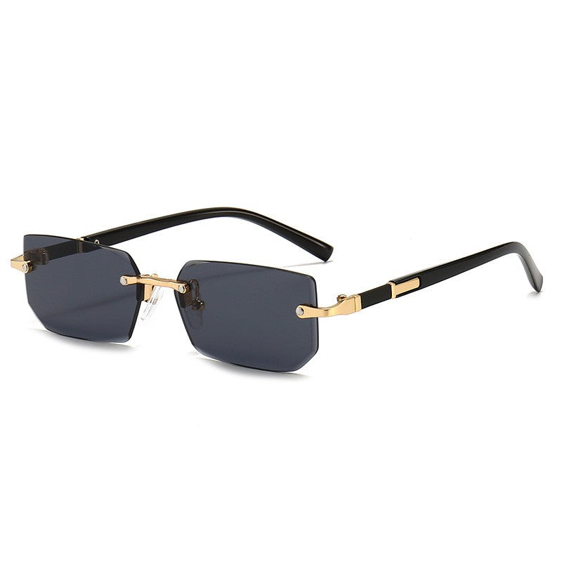 Rimless Sunglasses Rectangle Fashion Popular Women Men Shades Small Square Sun Glasses for Female Male Summer Traveling Oculos
