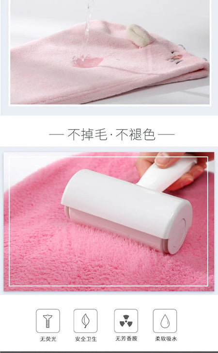 Cute Soft Microfiber Towels Shower Cap Towel Bath Hats Dry Hair Cap Quick Drying Cat Hat for Women Lady Turban Head Girl Towel