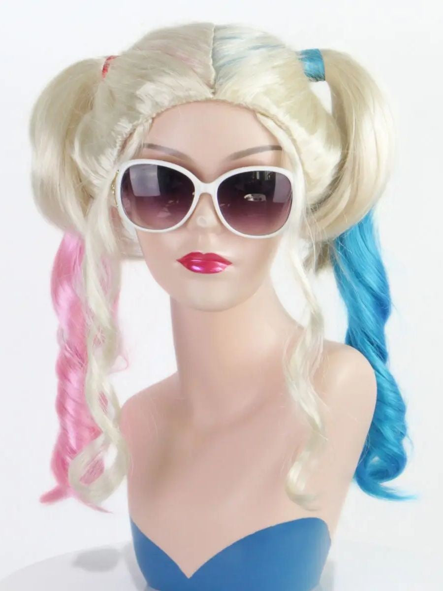 Movie Character Harley Quinn cosplay High Quality Synthetic Wig April Fool's Day Halloween Christmas