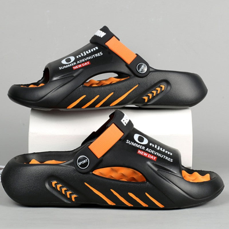 2025 New Men Massage Slippers Slides Indoor Outdoor Man Sandals Beach Casual Shoes Comfortable Sole Men Slippers Big Size 38-47