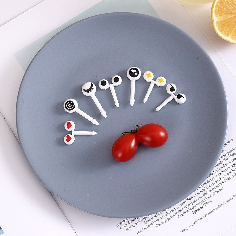 10/30/50Pcs Mini Skewers Cute Cartoon Eyes Kawai Lunch Bento Box Food Fruit Picks Fork Sticks Buffet Sandwich Toppers Decor fork