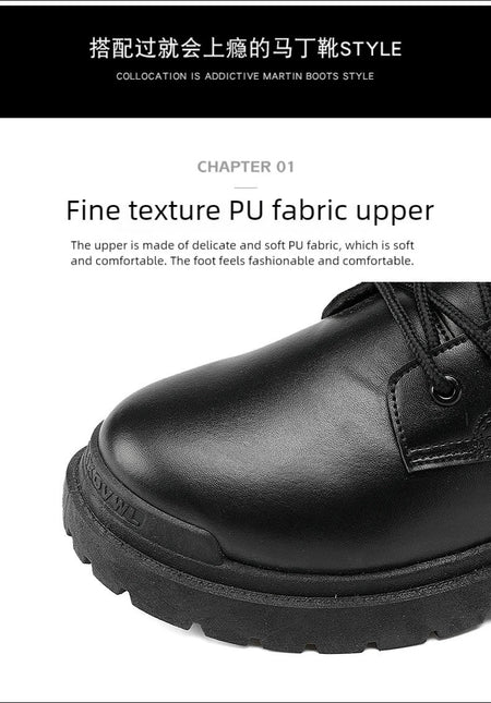 Men's Leather Boots Four Seasons Outdoor Casual Hiking Boots Retro Fashion Work Boots Thick Bottom Ankle Boots Anti-slip Fleece