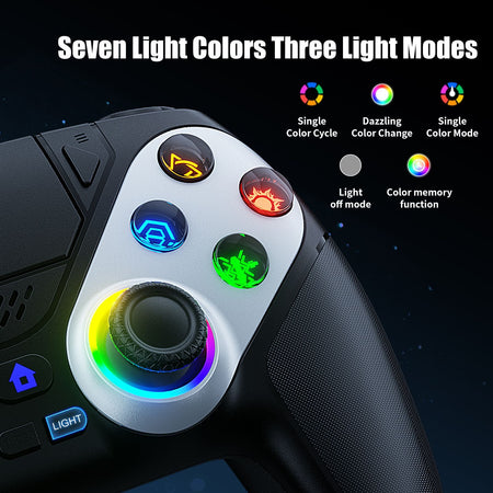 Controller For Playstation5 PS5/PS5 Pro/Slim/PC,RGB Wireless Gamepad Hall Effect Trigger Marco/Turbo Anti-Drift Game Joystick