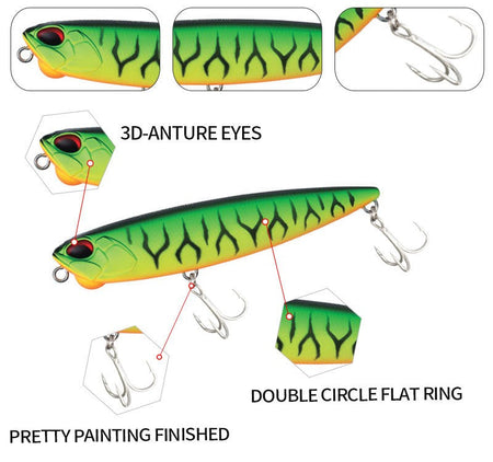 85mm 11g Floating Pencil Fishing Lure Topwater Walking the Dogs Freshwater Swimbait Wobbler for Pike Bass Artificial Hard Baits