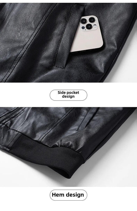 Men's Slim Fit Leather Jacket 2025 New Style Versatile Cool Fashionable PU Leather Coat Casual Streetwear