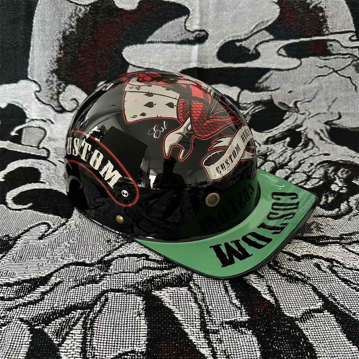 Moto Retro Baseball Helmet Motorcycle Helmet Scooter Men's and Women's Outdoor Fashion Half Helmet