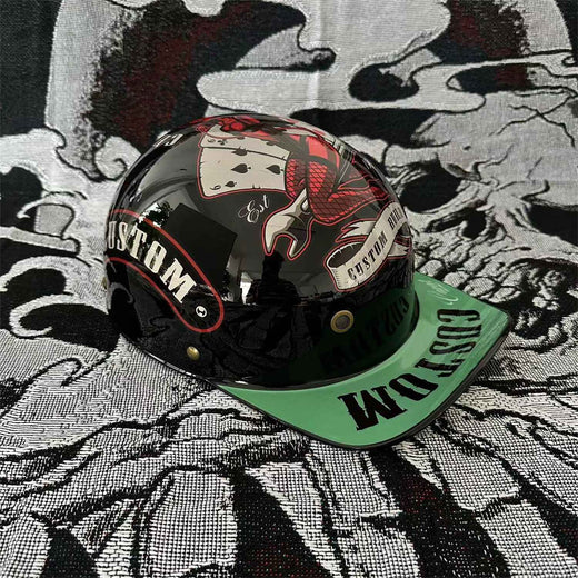 Moto Retro Baseball Helmet Motorcycle Helmet Scooter Men's and Women's Outdoor Fashion Half Helmet
