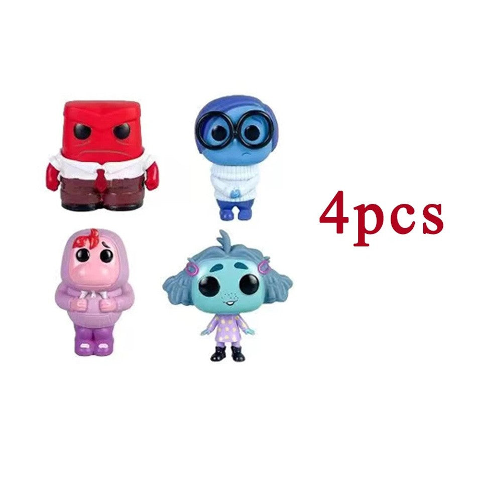 Anime inside out 2 Joy Anxiety Anger Sadness Disgust Fear POP Figure Action Toys Cartoon Movie PVC Doll Figurines