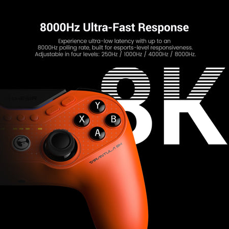 GameSir Tarantula 8K PC Wired Controller Lightweight Gaming Gamepad Steam Wired Similar PS5 Symmetric DS4 Joystick Controller