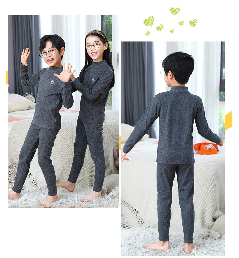 Kids Pajama Sets Autumn Winter Thermal Underwear Suit Girls Boys Cotton Outfits 3-14 Years Teens Clothes No Trace Warm Sleepwear