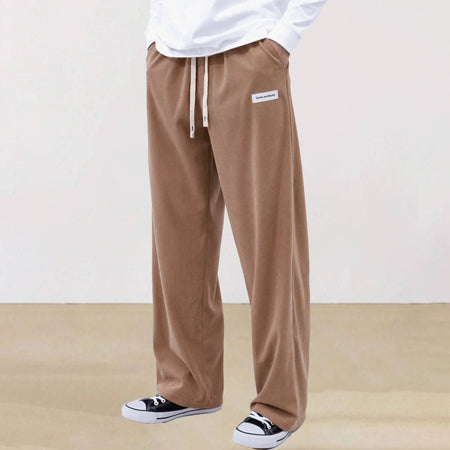 Mens Corduroy Joggers Pants Casual Cargo Pants Drawstring Elastic Waist Baggy Tapered Sweatpants with Pockets Outdoor Sweatpants
