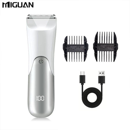Men's body trimmer, electric shaver, electric inguinal and hair trimmer, ceramic blade male hygiene shaver trimmer