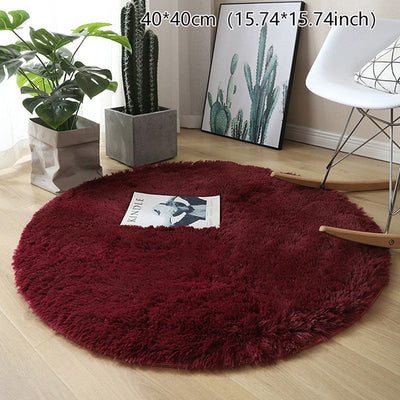 Fluffy Wool Rug Living Room Carpets Faux Fur Round Mat Kids Room Long Plush Rugs Home Bedroom Decor Shaggy Carpet