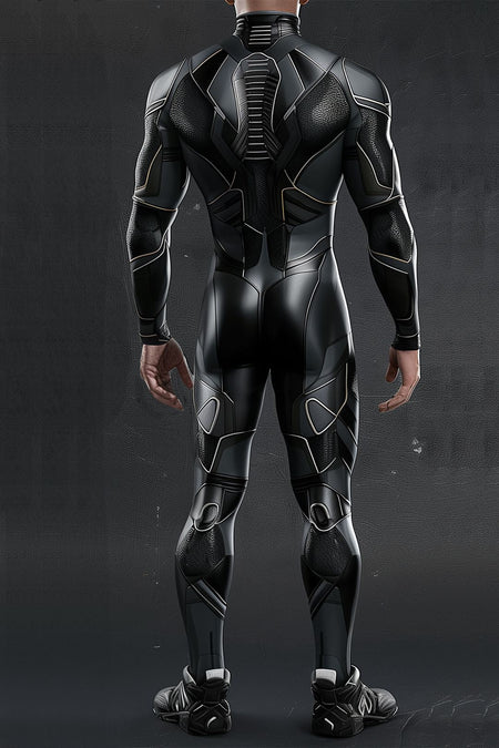 CyberPunk Futuristic Mechanical Armour Jumpsuit Cool Fighter Cosplay Bodysuit Steampunk Costume Halloween Party Shows Men Zentai