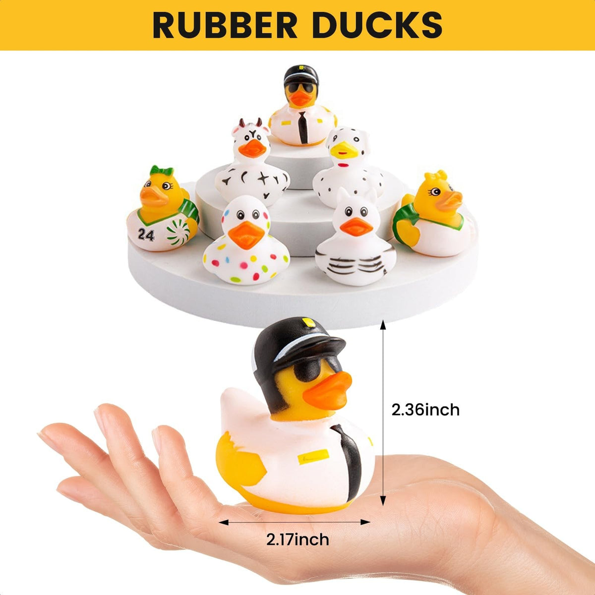 1-100pcs Rubber Ducks in Bulk,Assortment Duckies for Jeep Ducking Floater Duck Bath Toys Party Favors