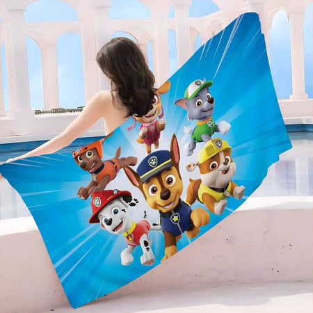 TV Paw Anime P-Patrols Anime Beach Swimming Towel Soft Absorbent Washcloth Children's Gifts For Kids Travel Camping Gym