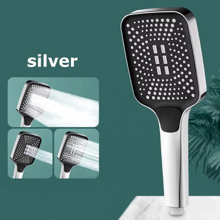 Pressurized Nozzle Bathroom Shower Head High Pressure Water Saving Sprayer ABS Bathroom Accessories Chrome Rainfall Shower Head