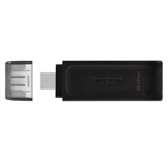 Kingston USB 3.2 Gen1 Type-C High-Capacity USB Flash Drive, Black, Compatible with Android, Apple, Car, Mobile Phones, and PC
