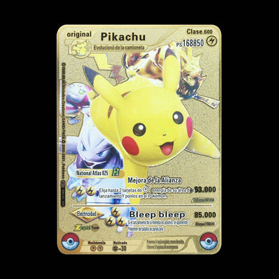 Pokemon 183200 Points High Hp  Gold Black English French Metal Cards Vmax Mega GX Game Collection Cards Charizard Pikachu Mewtwo