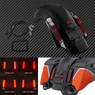 Motorcycle Rear Fender System Extension LED Fascia Set For Harley Touring 2009-2024 CVO Road Street Glide FLHR Ultra Limited