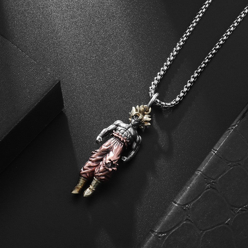 New Anime Cartoon Dragon Ball Z Super Saiyan Son Goku Alloy Electroplate Personality Hip Hop