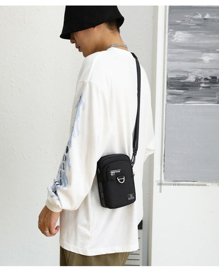 Fashion 3 Layers Men Small Shoulder Bag High Quality Durable Nylon Male Handbag Portable Messenger Bag Flap Mini Waist Bag
