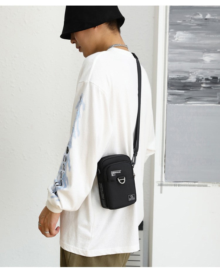 Fashion 3 Layers Men Small Shoulder Bag High Quality Durable Nylon Male Handbag Portable Messenger Bag Flap Mini Waist Bag