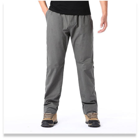 Casual Pants Men's Spring Autumn Cotton Cargo Trousers Plus Size Large Sports Pants Loose Straight Man Elastic Waist Pants