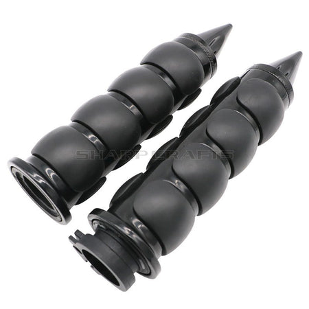 1" 25mm & 7/8'' 22mm Billet Rubber Flame Spike Hand Grips For Harley Honda Kawasaki Suzuki Yamaha  Bikes Cruiser Chopper Custom