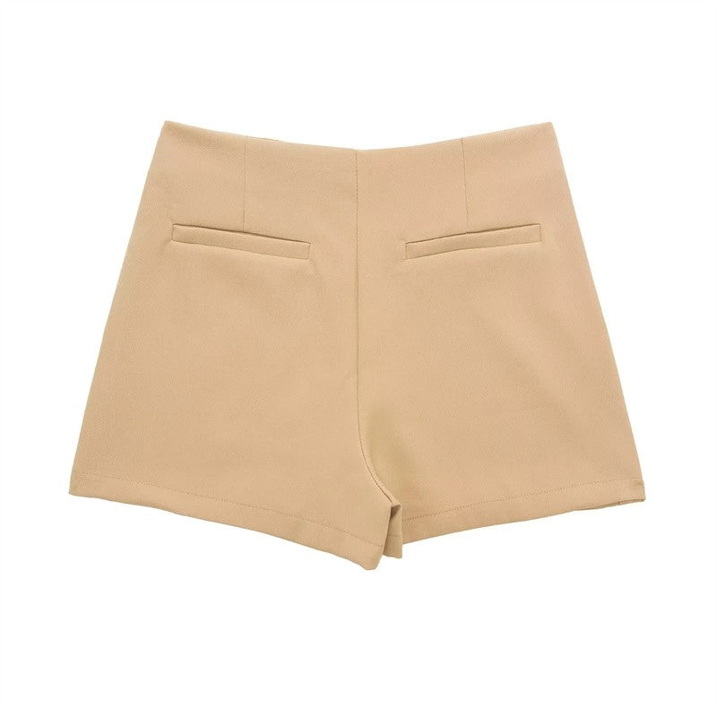 MUJER 2025 Asymmetric Skort For Women Black High Waist Mini Skirt Shorts Women Casual Bermuda Shorts Woman Summer Skirt Shorts