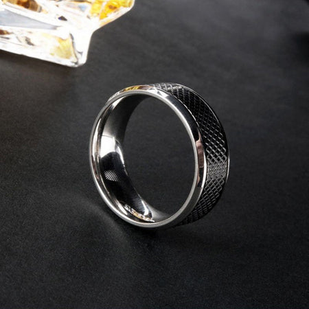 High Quality Stainless Steel Men Rings Western Titanium Steel Black White Ring For Fashion Jewelry
