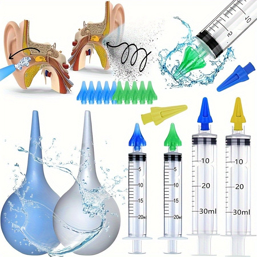 9pcs Effective Earwax Removal Tool With Earball Syringe Travel-Friendly Ear Cleaning Kit For Gentle Cleaning Of The Ears Earwax