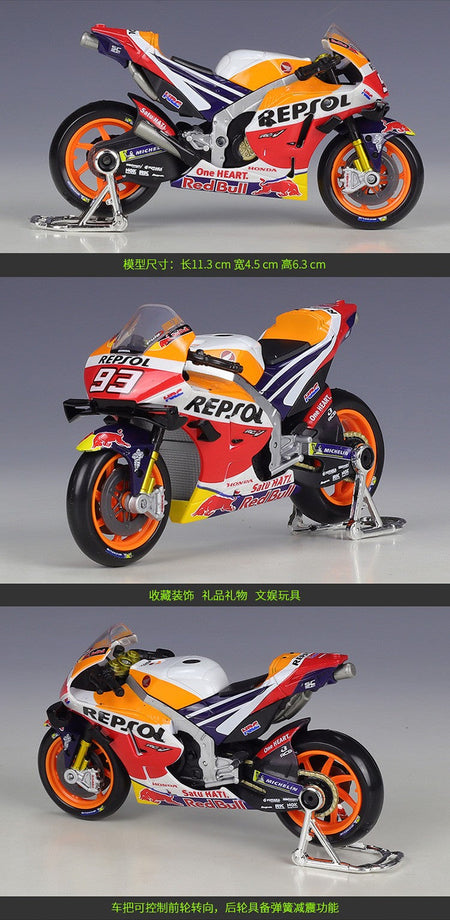 Maisto 1:18 Honda Rc213v Racing Car 2021 moto Gp #44 #93 Racing Imitation Alloy Motorcycle Model Finished Toy Gift Collection