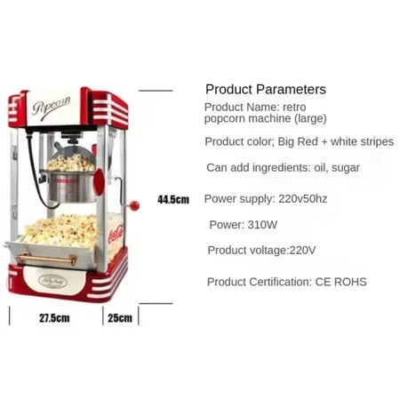 XEOLEO Electric Popcorn Machine 330W Small household Popcorn Maker Corn Popper DIY Creativity For Children