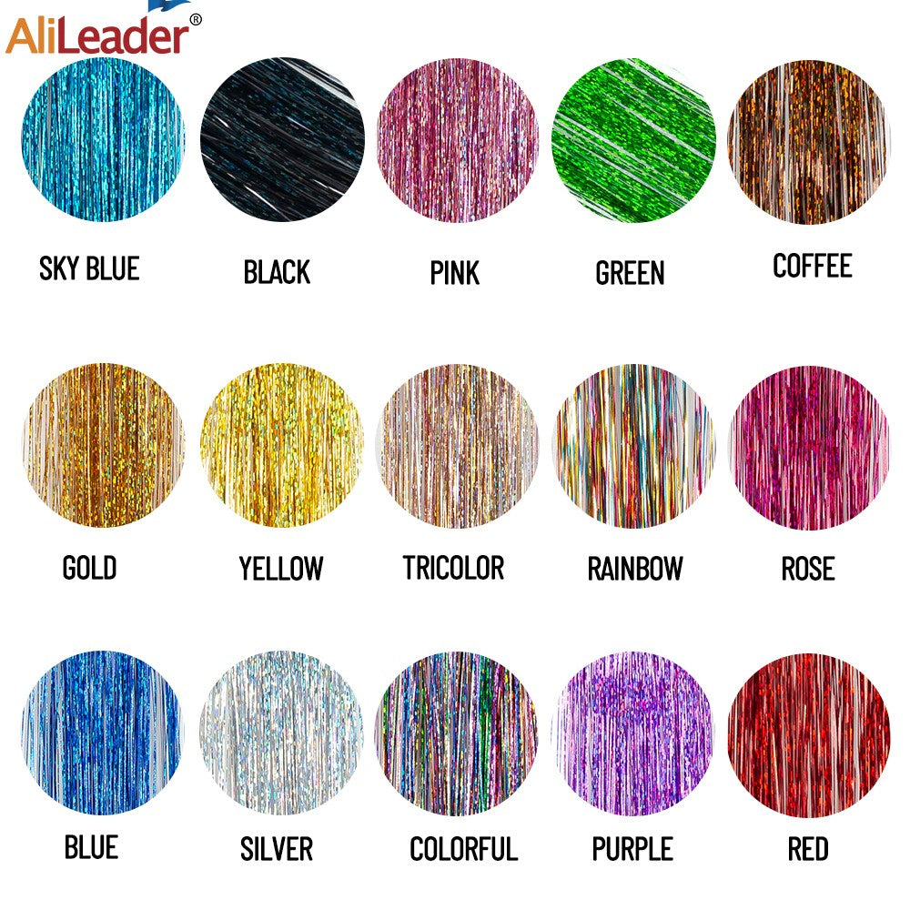 New Hair Tinsel Clip In Extensions Shiny Sparkle Hair Tinsel Glitter Fairy Hair Tinsel Kit Clip In Sparkle Hair Extension 19.5In