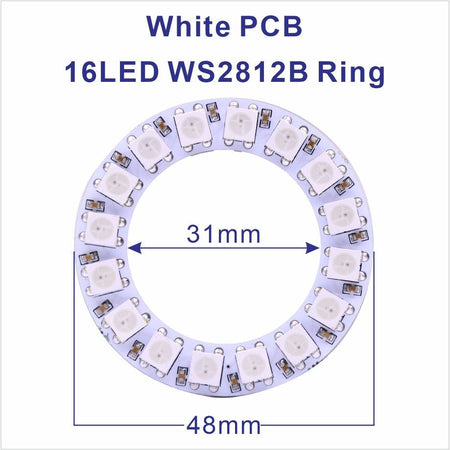 DC5V WS2812B Pixel Ring LED Panel Light Individual 8/16/24/35/45/128 LED Addressable WS2812 IC 5050 RGB LED Ring Module